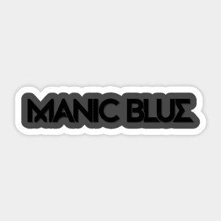 Manic Blue Horizontal Text Logo (black) Sticker